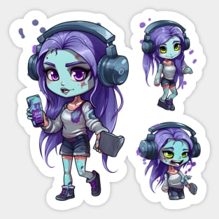 Haloween Zombie Girls Sticker